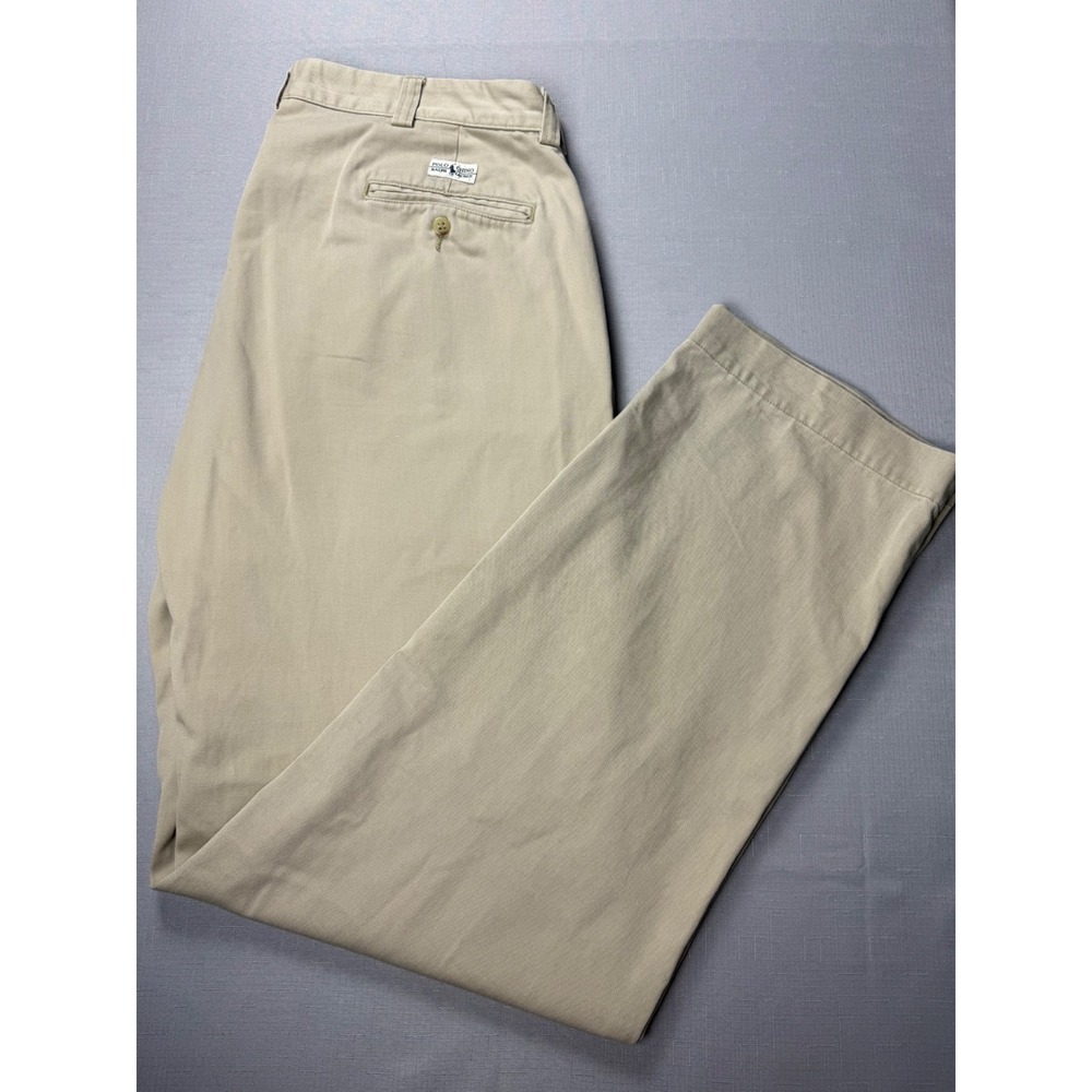 Polo Ralph Lauren Philip Pant Mens 37x34 Khaki Tan Cotton Twill Chino Trousers - Picture 7 of 13